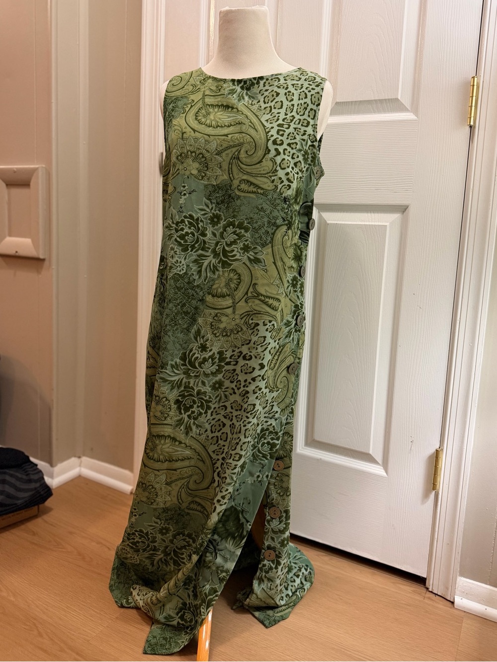 White Stag Paisley Maxi Dress in Green Size 6